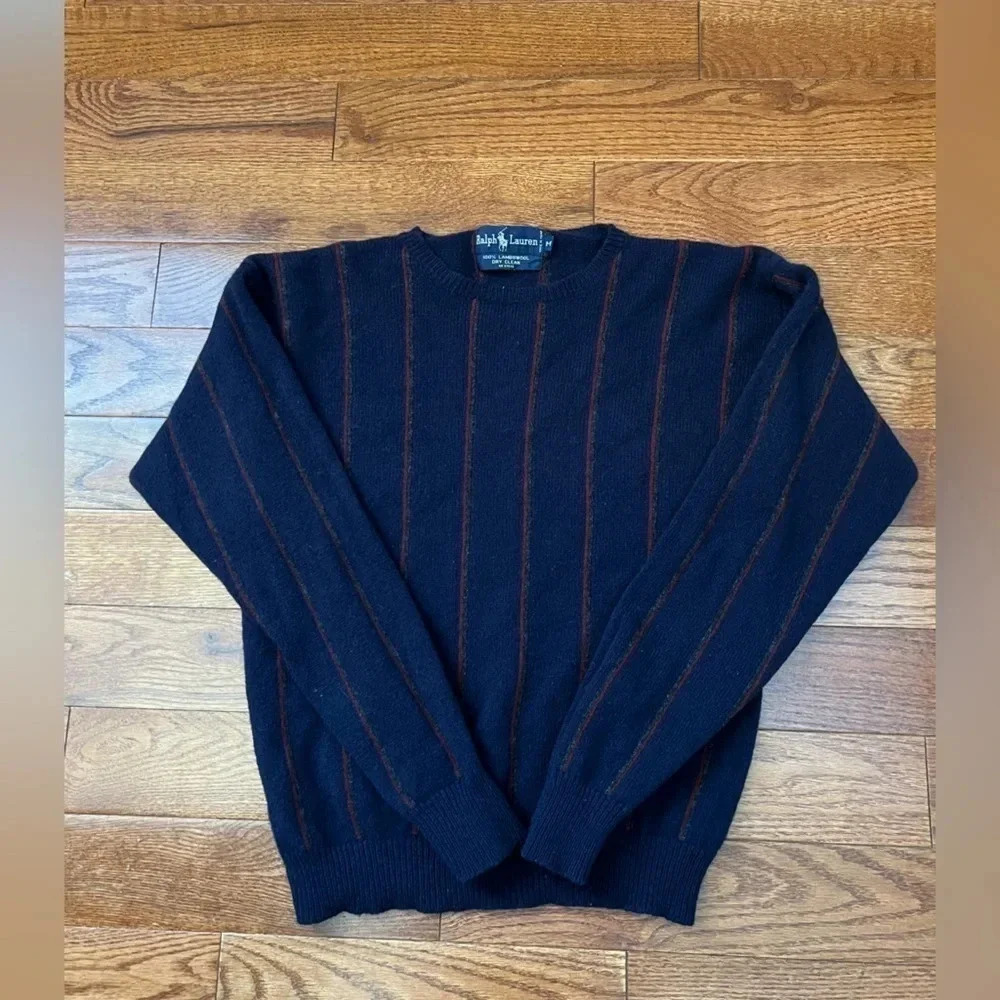 Vtg Polo Ralph Lauren LambsWool Sweater Mens Sz M - Picture 4 of 10